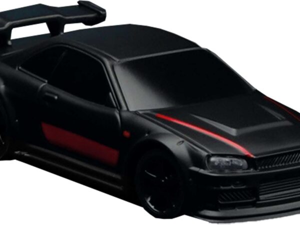 Turbo Racing 1/76 C74 On-Road RC Car RTR (Schwarz mit roten Streifen)