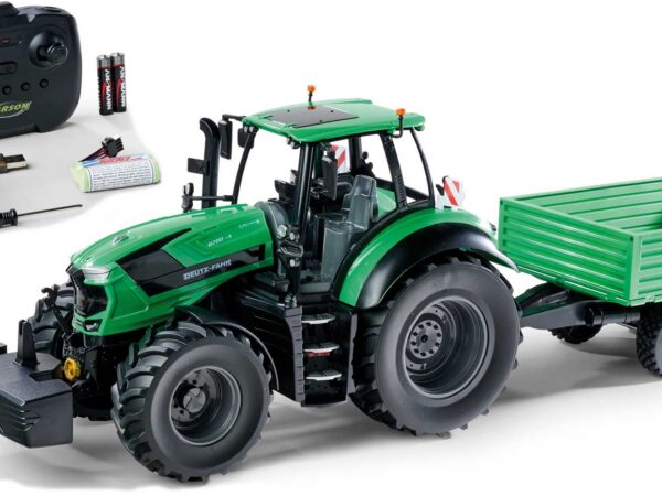 CARSON DEUTZ FAHR Traktor 8280 TTV 1/16 mit Anhänger 100% RTR