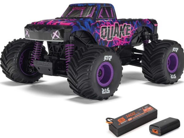 ARRMA QUAKE GROM 4X4 1/16 RTR Brushed Monster Truck (Akku & Ladegerät enthalten), lila