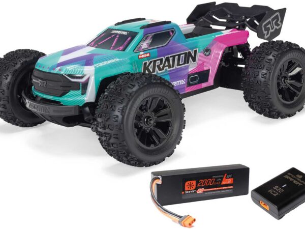 ARRMA MINI KRATON 1/16 3S DSC 4X4 RTR Brushless Speed Truck (inkl. Akku & Ladegerät) Türkis/Pink
