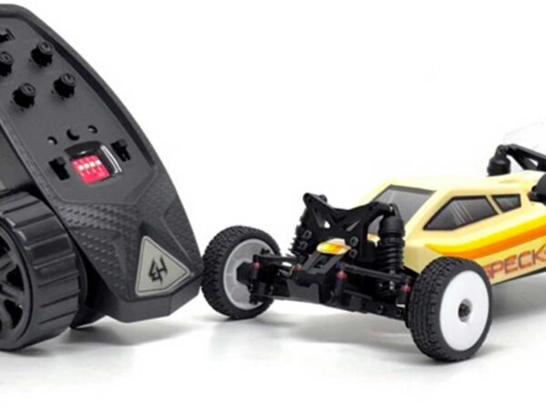 Hobby Plus RC 2WD Buggy "Speck-B" 1/24 RTR (Vintage Creme) + Absima Hardcase Transporttasche