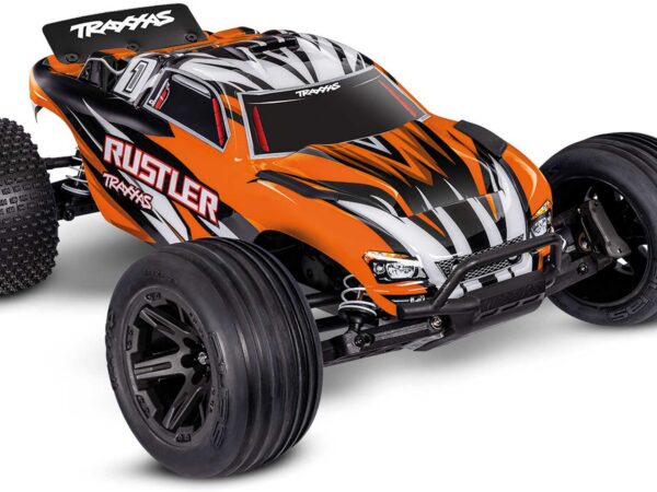 TRAXXAS Rustler OrangeX 1/10 2WD RTR Stadium Truck Brushed mit Akku & USB-C Lader